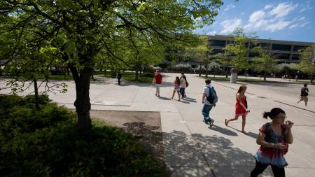 Students walking to class Students walking to class
