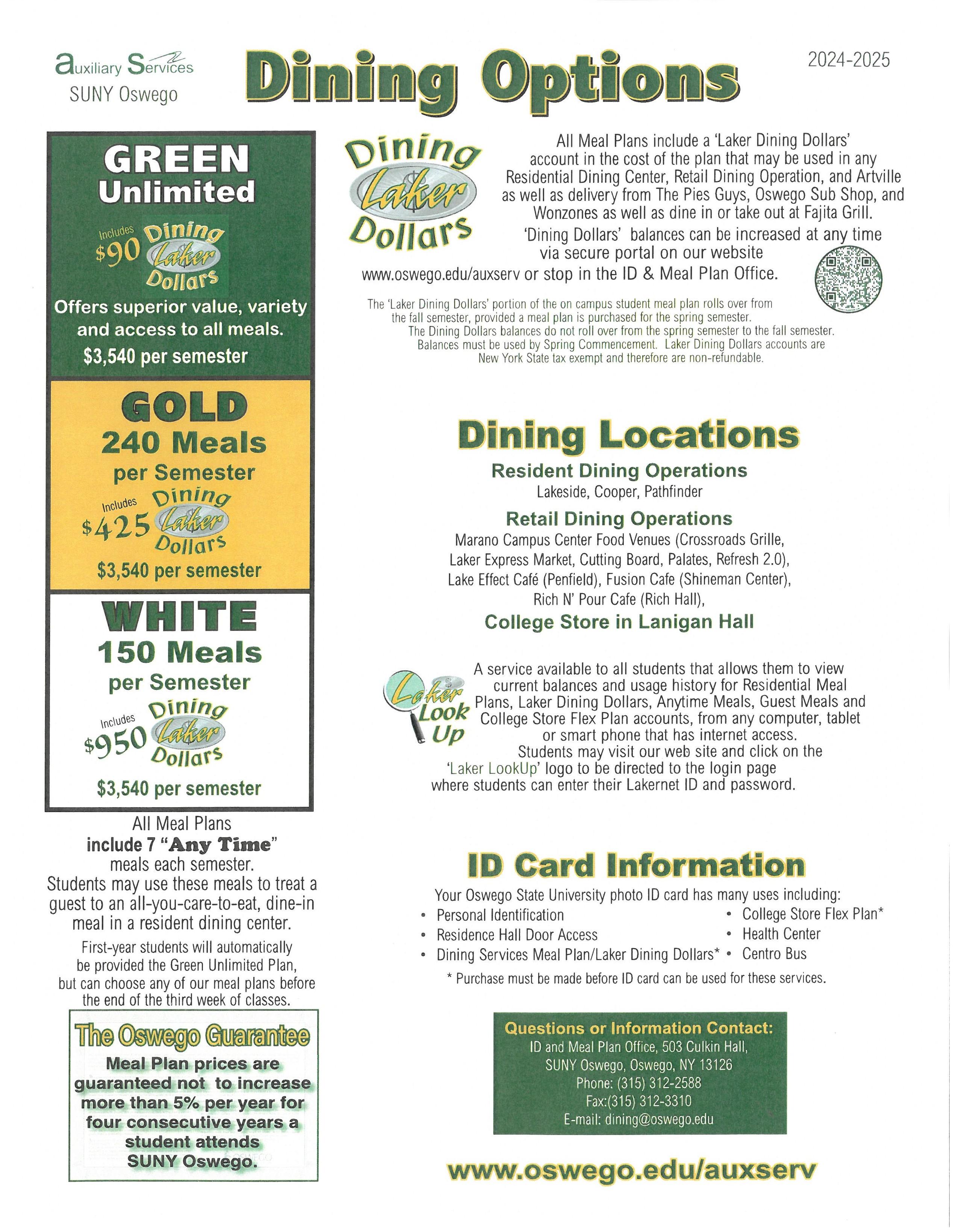 Dining Options 2024
