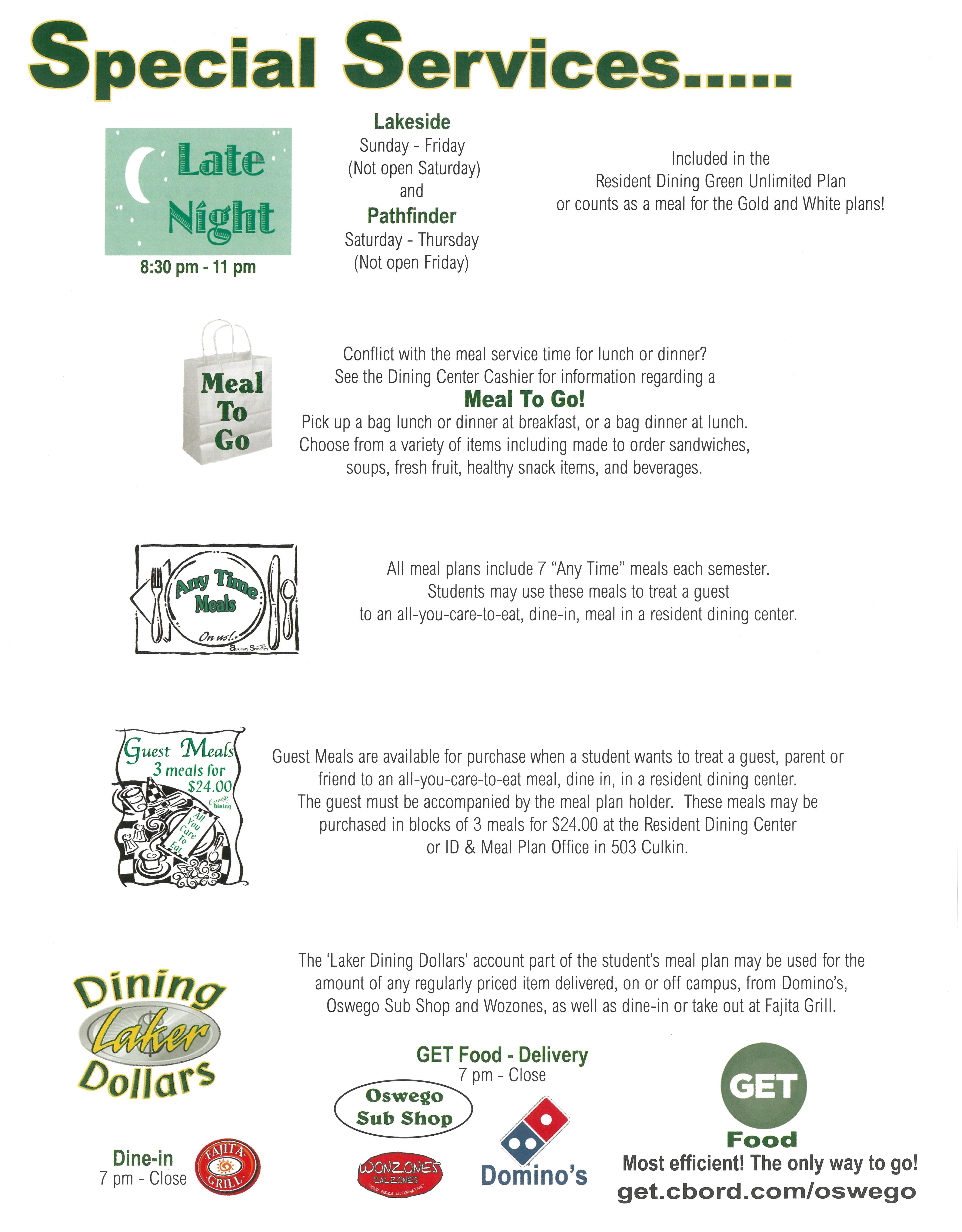 Resident Dining Special Services