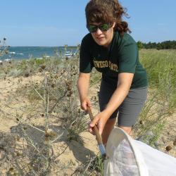 Stephanie Facchine conducting research around the Great Lakes