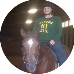 Biological Sciences student riding a horse