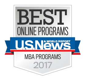 US News best online mba program badge