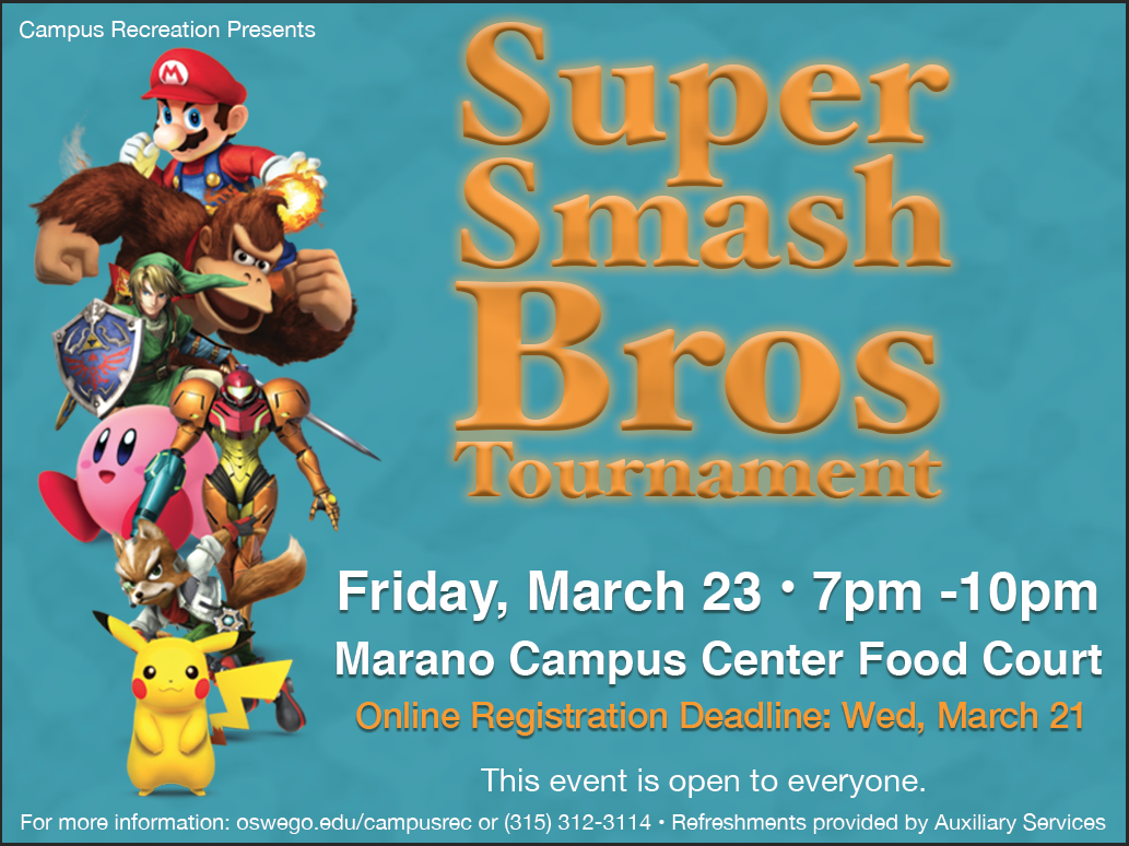 super smash bros tournament campus recreation smash bros tournament flyer