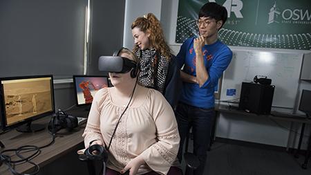 Students using a VR headset