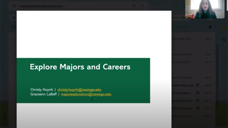Exploring majors and careers presentation slide