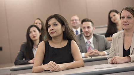 Students seated in a classroom