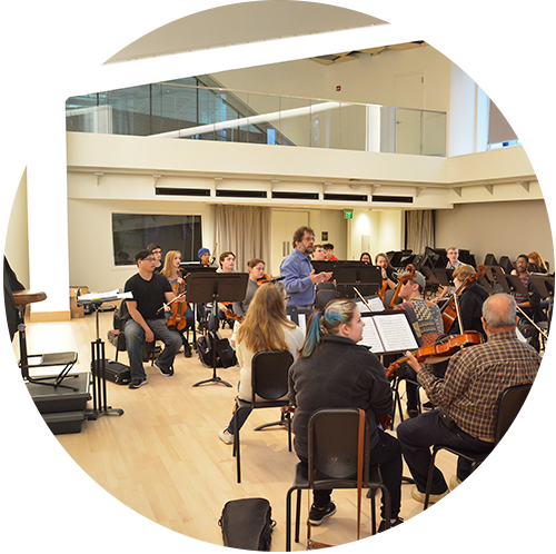 Music class practices in renovated rehearsal space