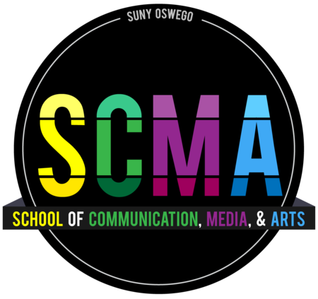 The logo for the School of Communications, Media and the Arts at SUNY Oswego