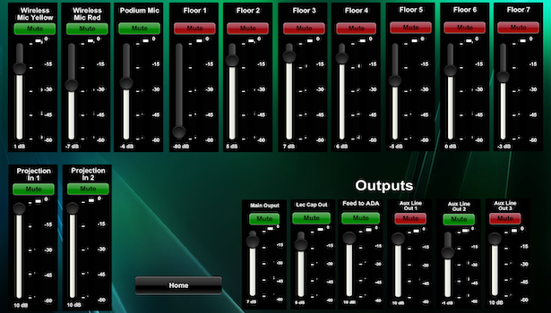 Photo of the touch panel's microphone page. 