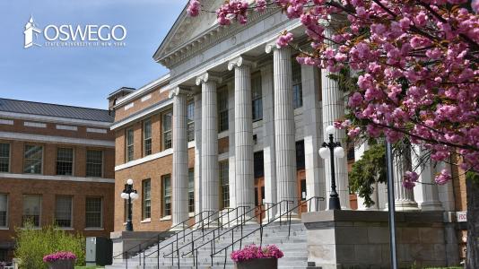 Closeup of the front of Sheldon Hall