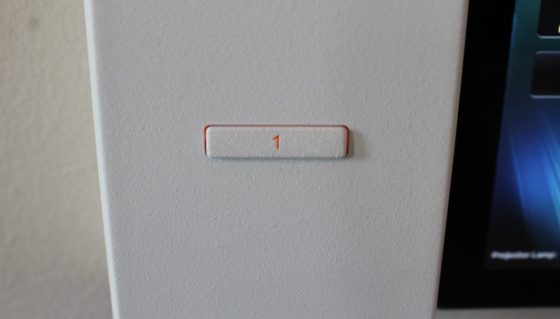 Photo of the light switch located in the back center area of the room. 