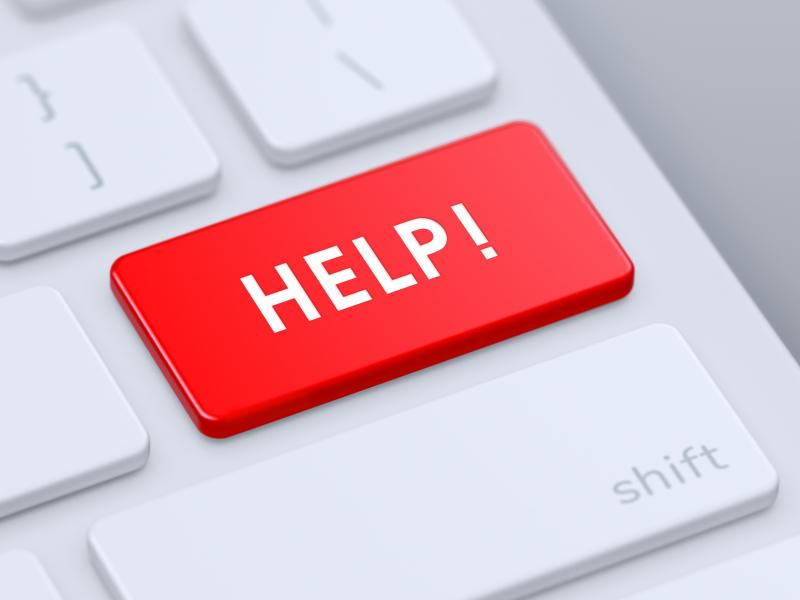 keyboard with red help button
