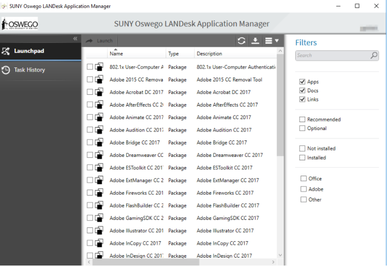 Screenshot showing Landesk Software installation interface.