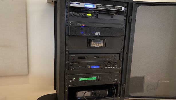 Photo of the technology rack in the classroom. 