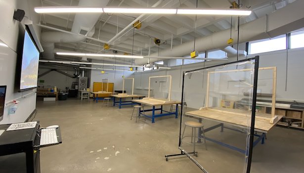 Photo of the current classroom from the "podium" perspective