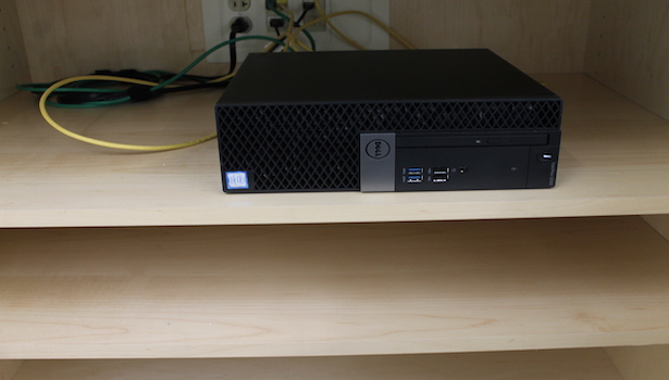 Photo of the PC under the center cabinet 