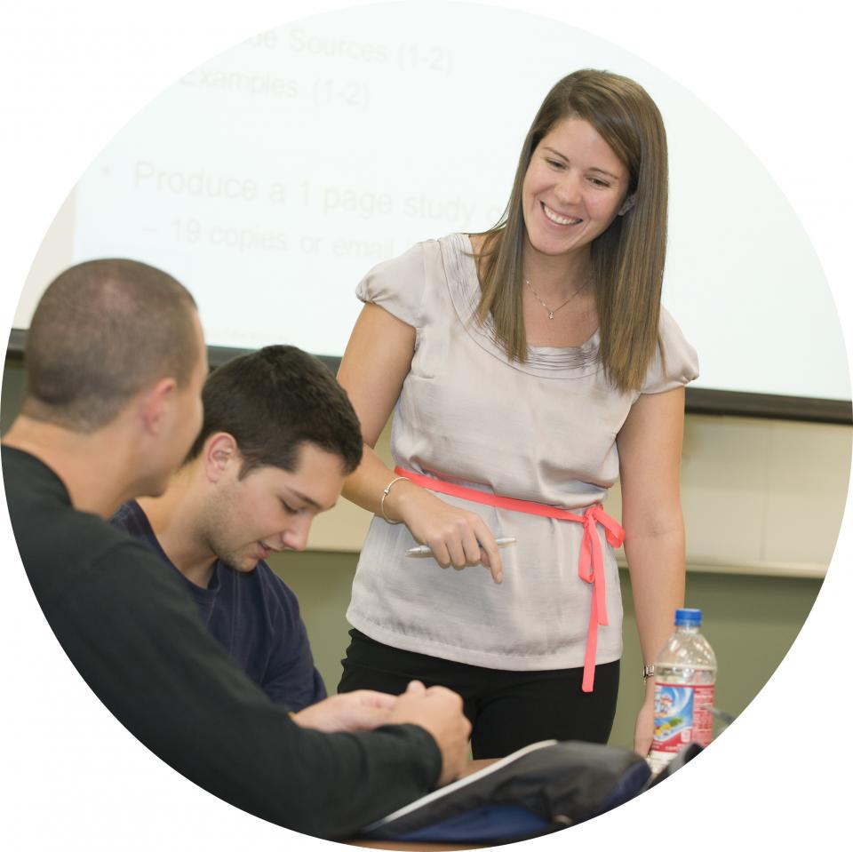 Teacher advising student