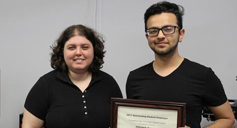 Abhishek Rauniyar won the Northern New York Library Network's Outstanding Student Employee Award.