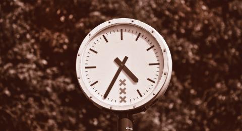 White clock White clock dark background