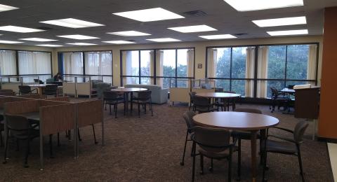 Study space on Penfield Library third floor