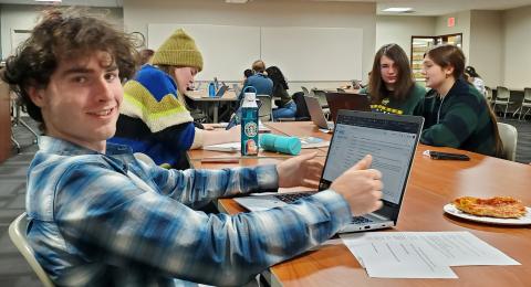 Students at Penfield Library Research Party 10-4-22