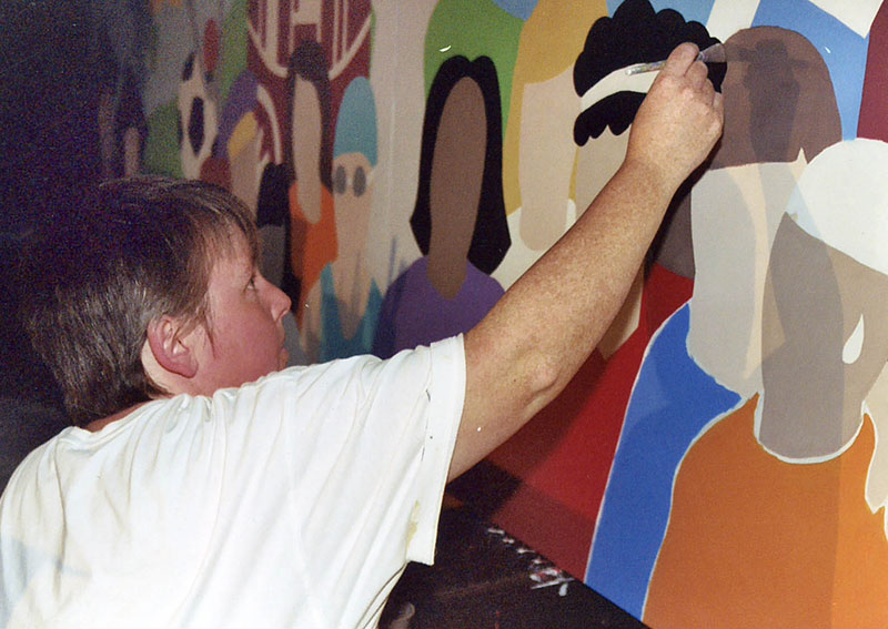 Amy Bartell painting mural