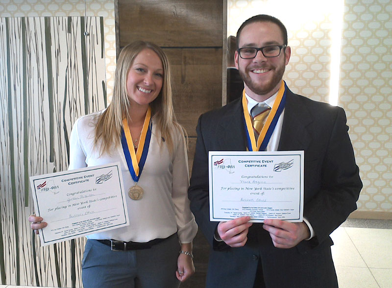 Jordan Parkinson and Mark Prezioso, business competition award winners