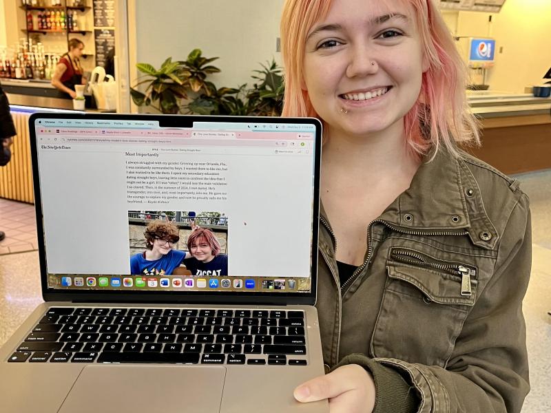 Freshman creative writing major Kayde Knorr with a successful publication in the New York Times