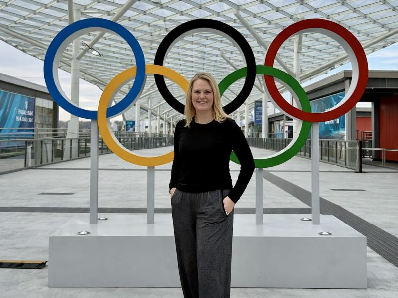 When the U.S. women’s ice hockey team clinched Olympic gold in Milan in dramatic overtime fashion, 1991 SUNY Oswego graduate Katie Kranze Million wasn’t on the ice — but she was sprinting toward it.
