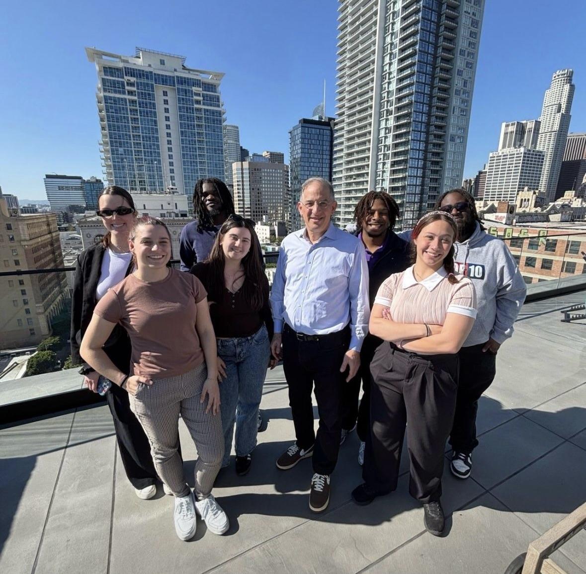 SUNY Oswego students with Paul Condolora '82 on the 2025 Hollywood POV trip.
