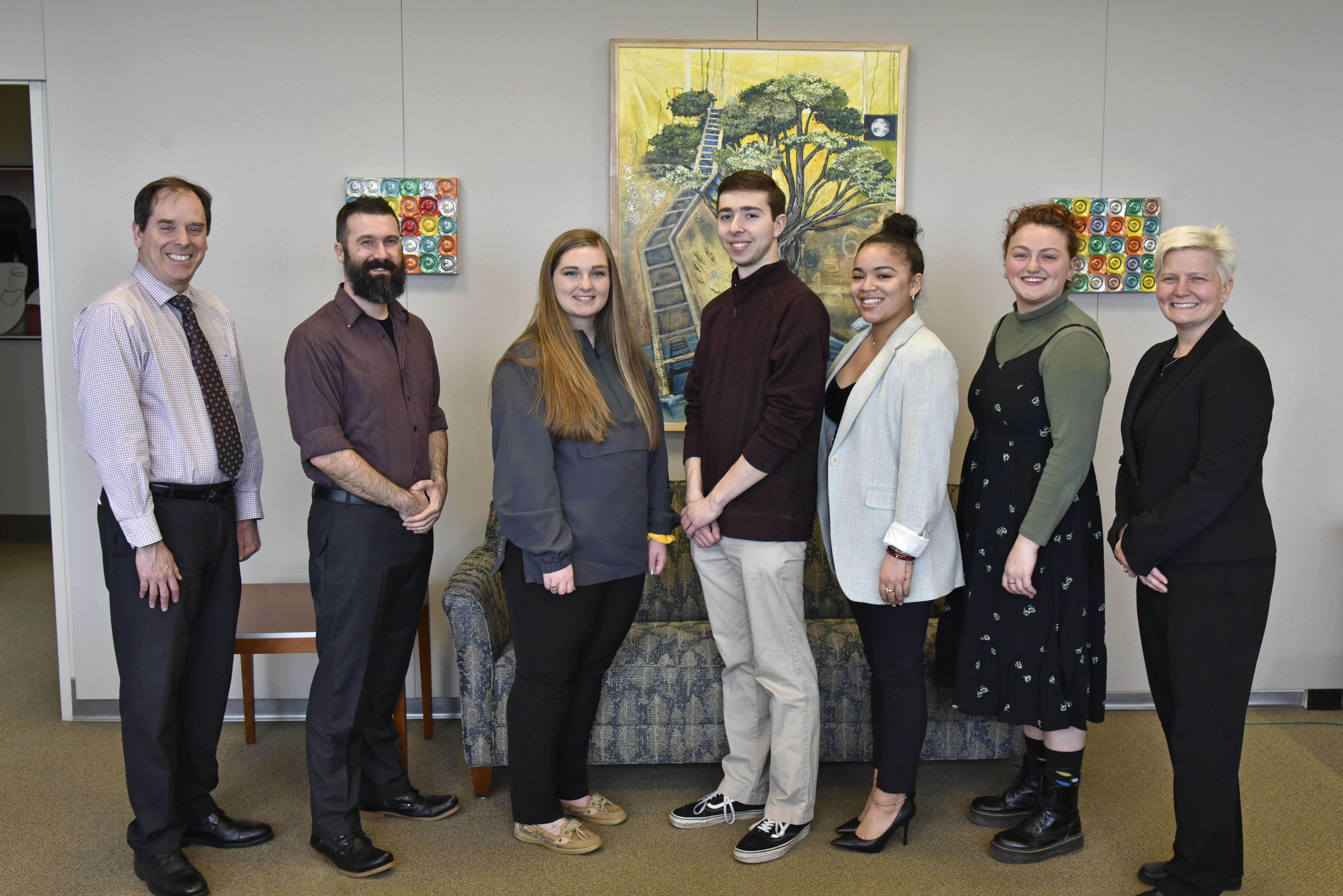 Top administration offers hearty congratulation to five outstanding students who earned Chancellor's Awards for Student Excellence