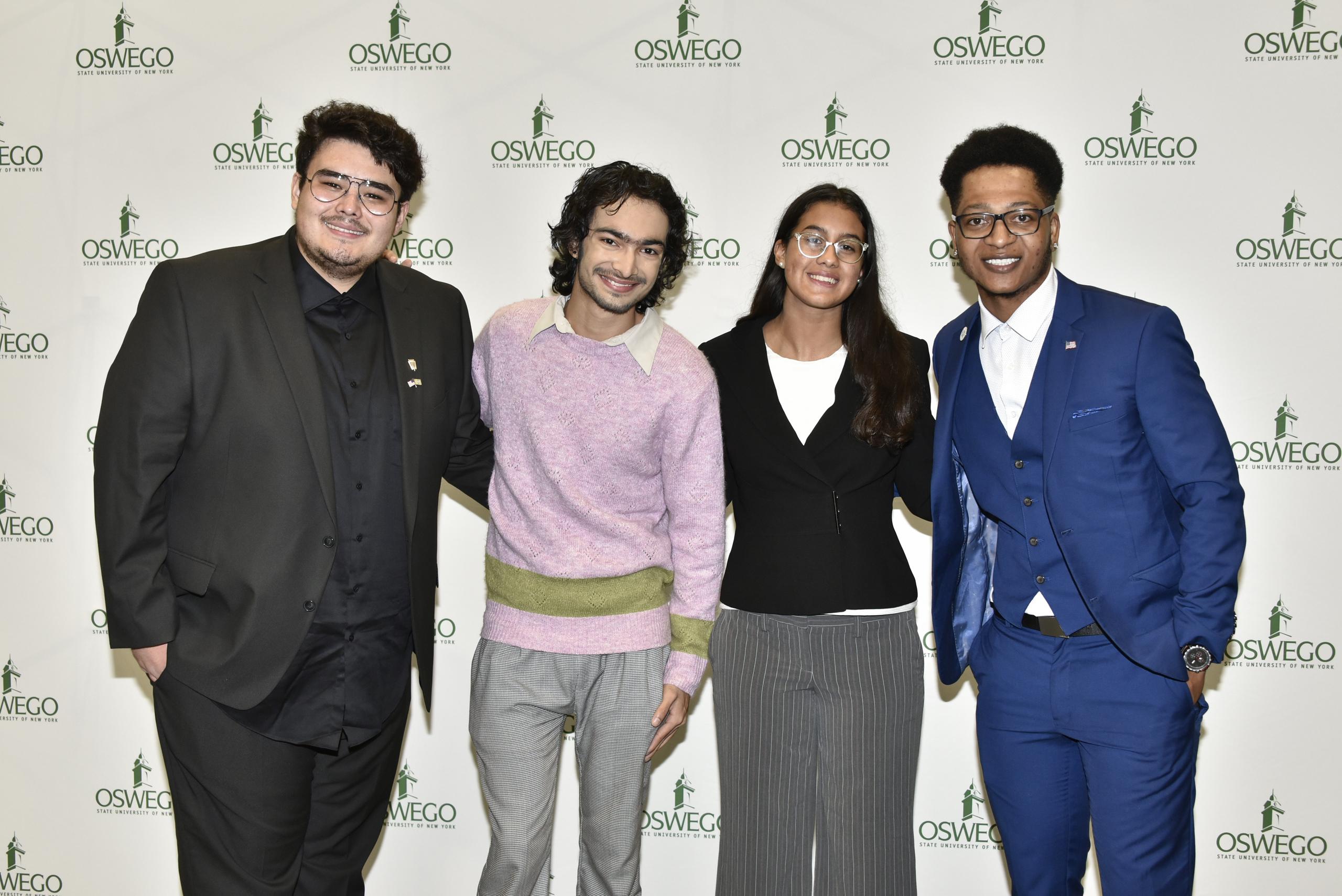 SUNY Oswego scholarship recipients pose during the 2022 scholars brunch