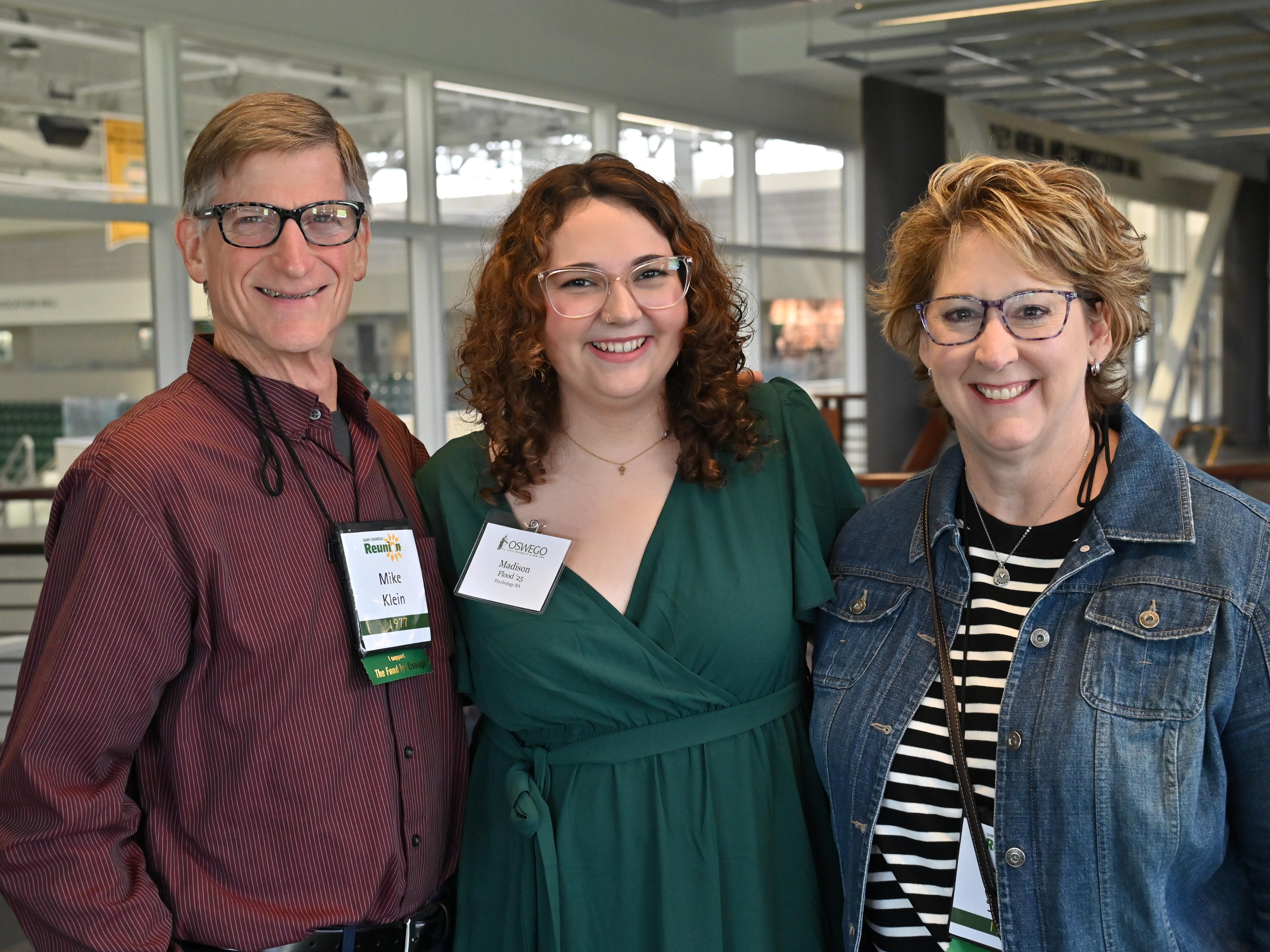 Madison Flood '25 (center) is the recipient of one of 975 privately funded scholarships and awards made possible by SUNY Oswego donors. 