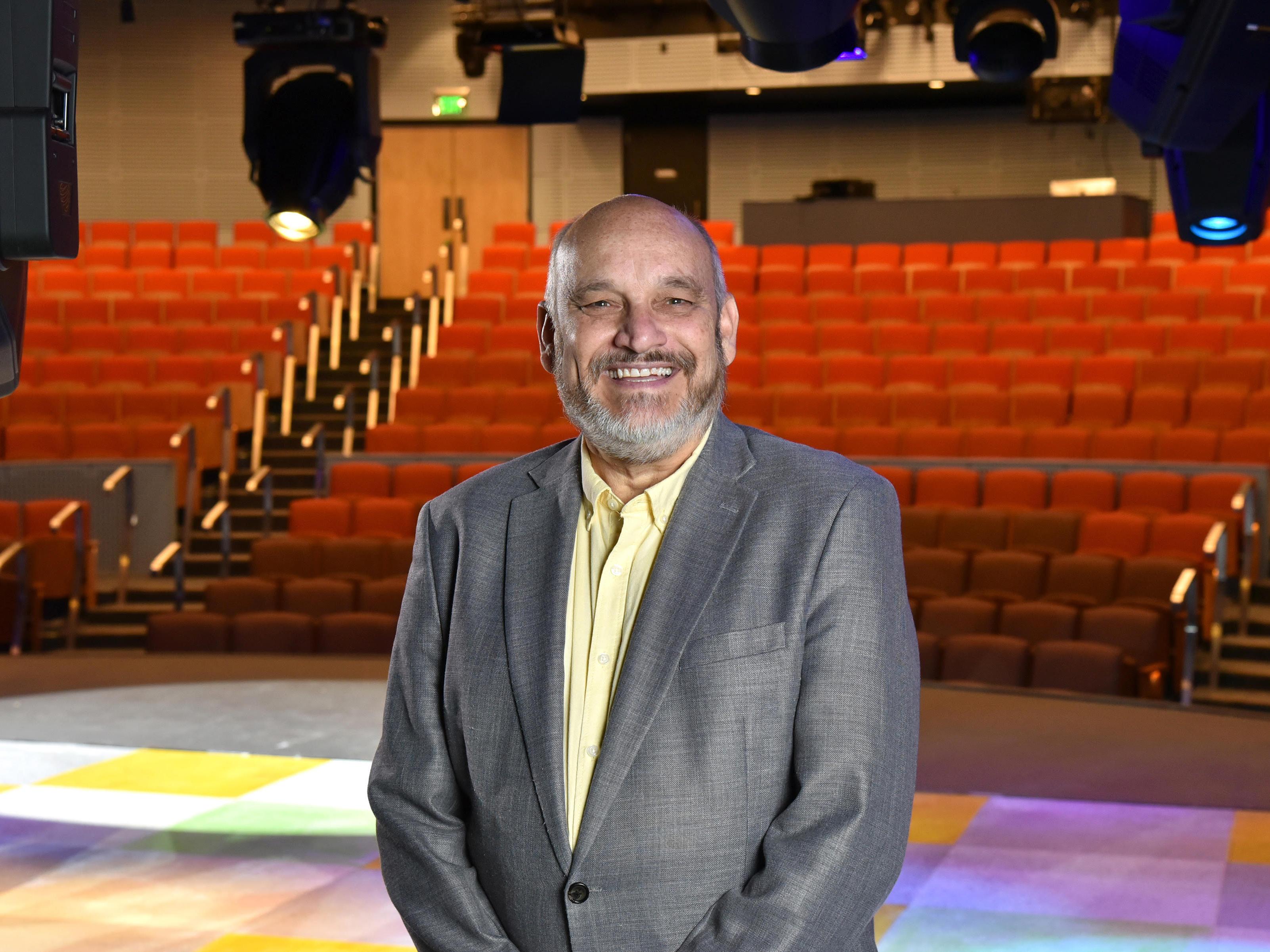 Brad Korbesmeyer on the Waterman Theatre stage