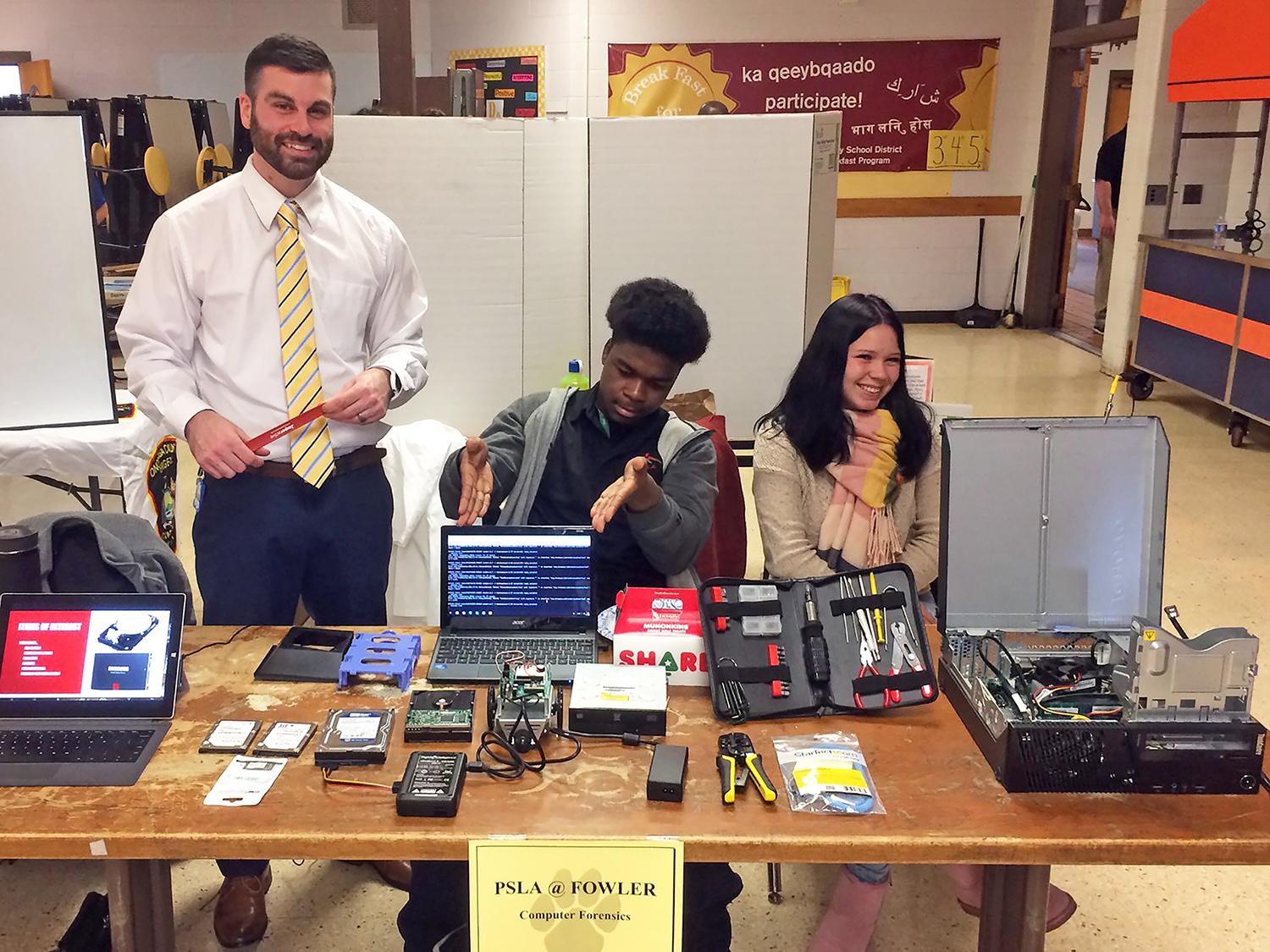 Dylan Obernesser at a high school career fair