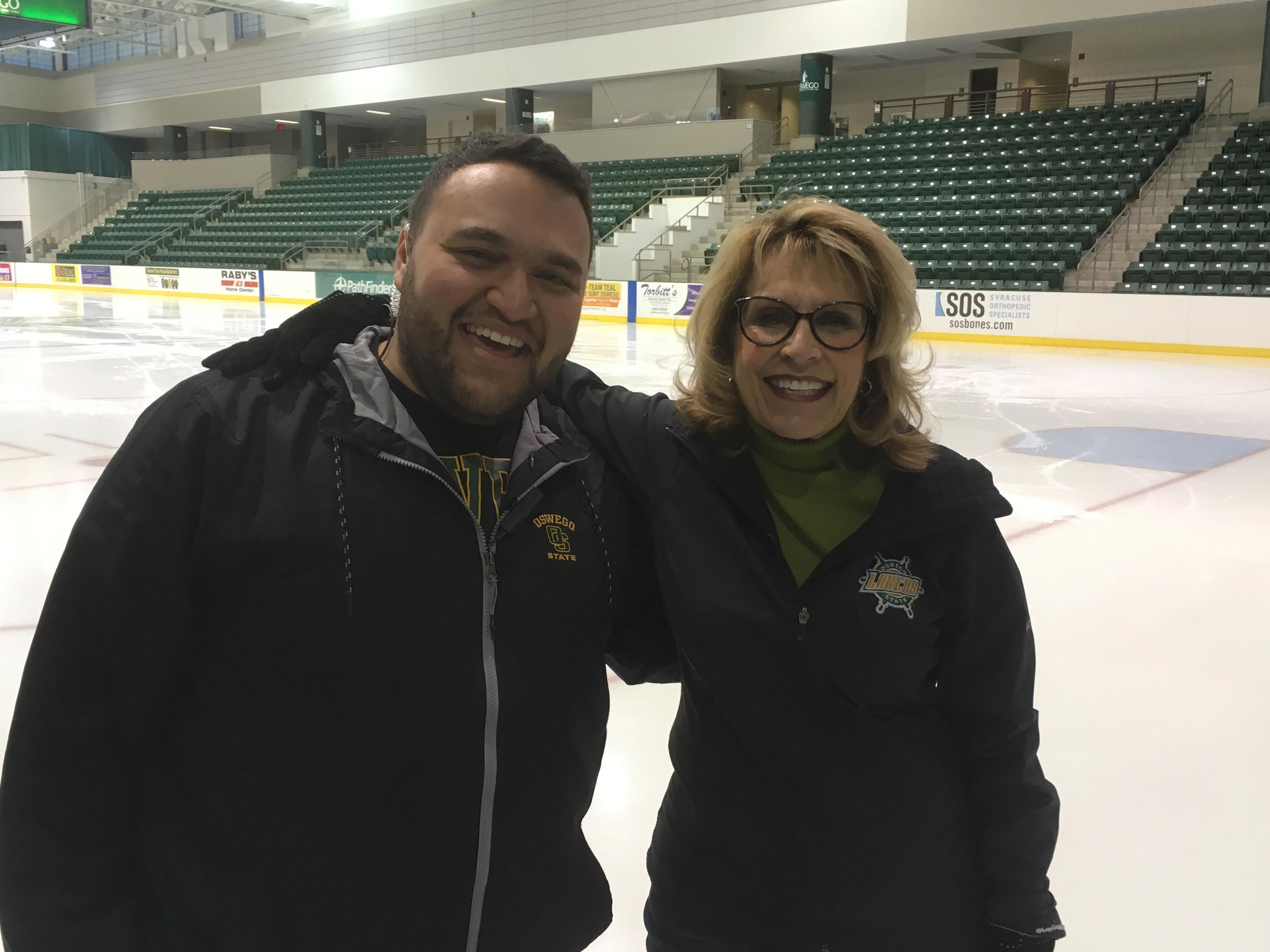 Justin Dobrow and President Deborah F. Stanley