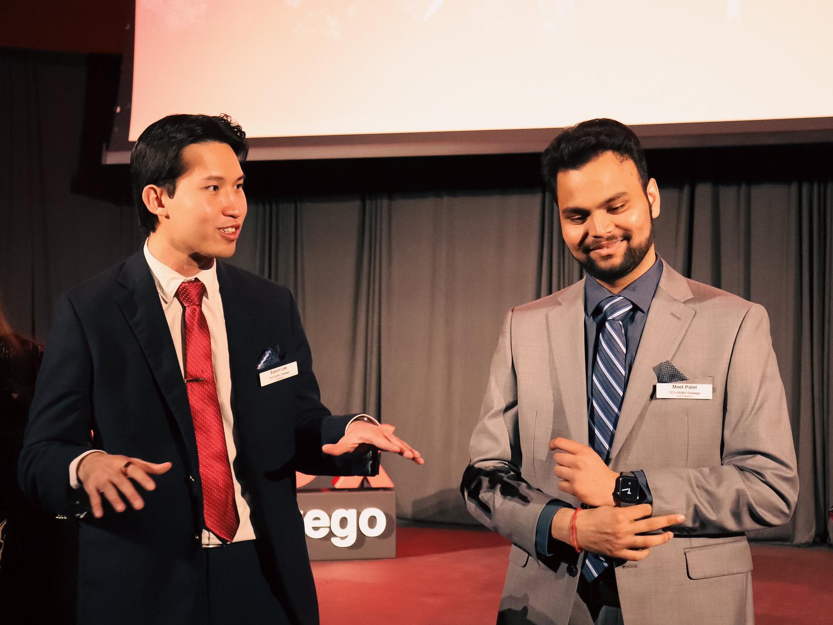 Eason Lee and Meet Patel, two lead organizers for the inaugural TEDxSUNY Oswego