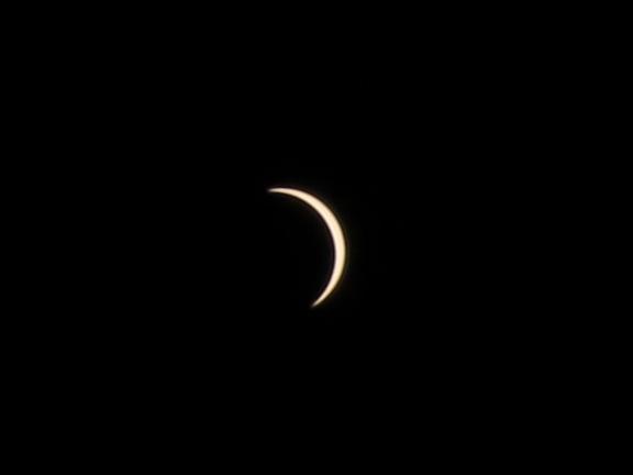 Photo of just a sliver of the sun during solar eclipse