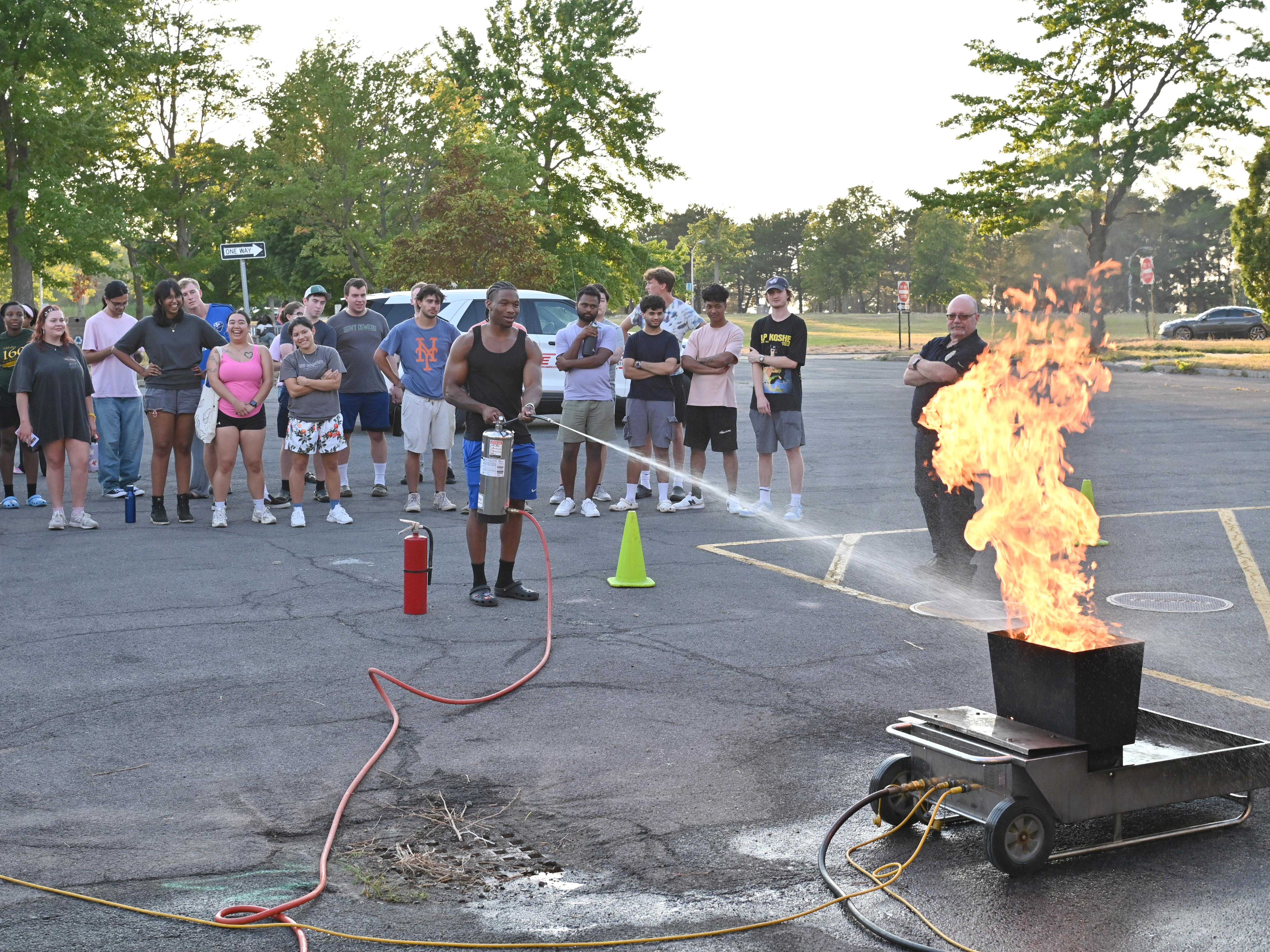 In August, before new students even moved on campus, Oswego Town fire officials hosted training for residence assistants on fire prevention, how to use fire extinguishers and more
