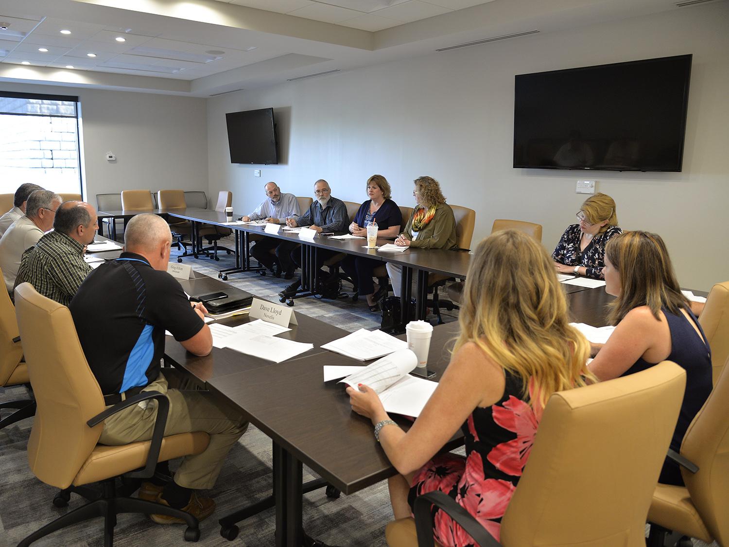 An expansive multimedia conference room at the new SUNY Oswego Business Resource Center helps bring together leaders of business, labor, finance, not-for-profits and higher education. 