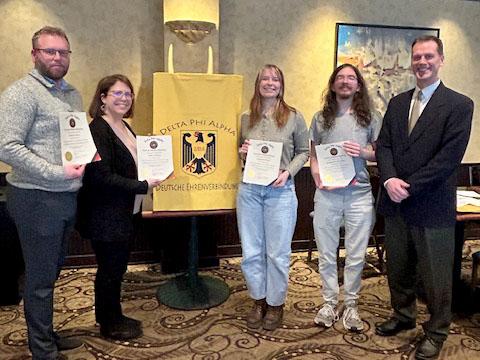 Four students and faculty inducted into German honor society