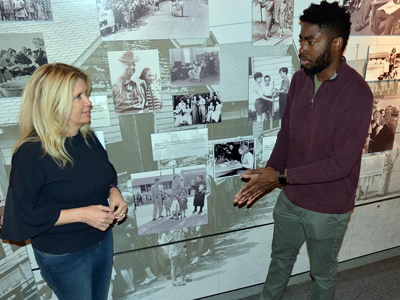 Juliet Giglio and Mic-Anthony Hay discussing Safe Haven refugee documentary