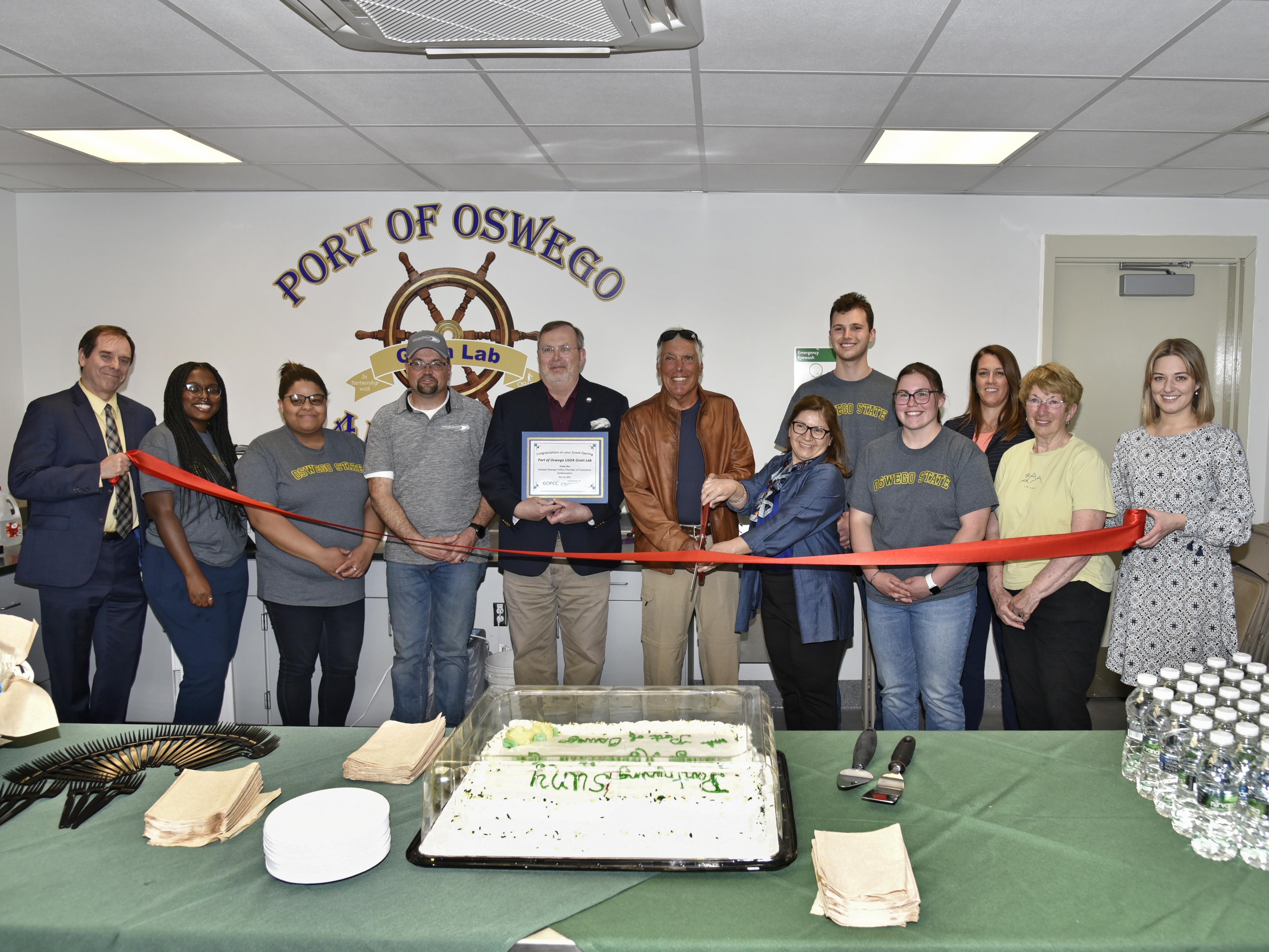The Port of Oswego Authority recently held a ribbon cutting to officially open its state-of-the-art grain testing lab, operated by SUNY Oswego students and part of the new $15 million Grain Export Center