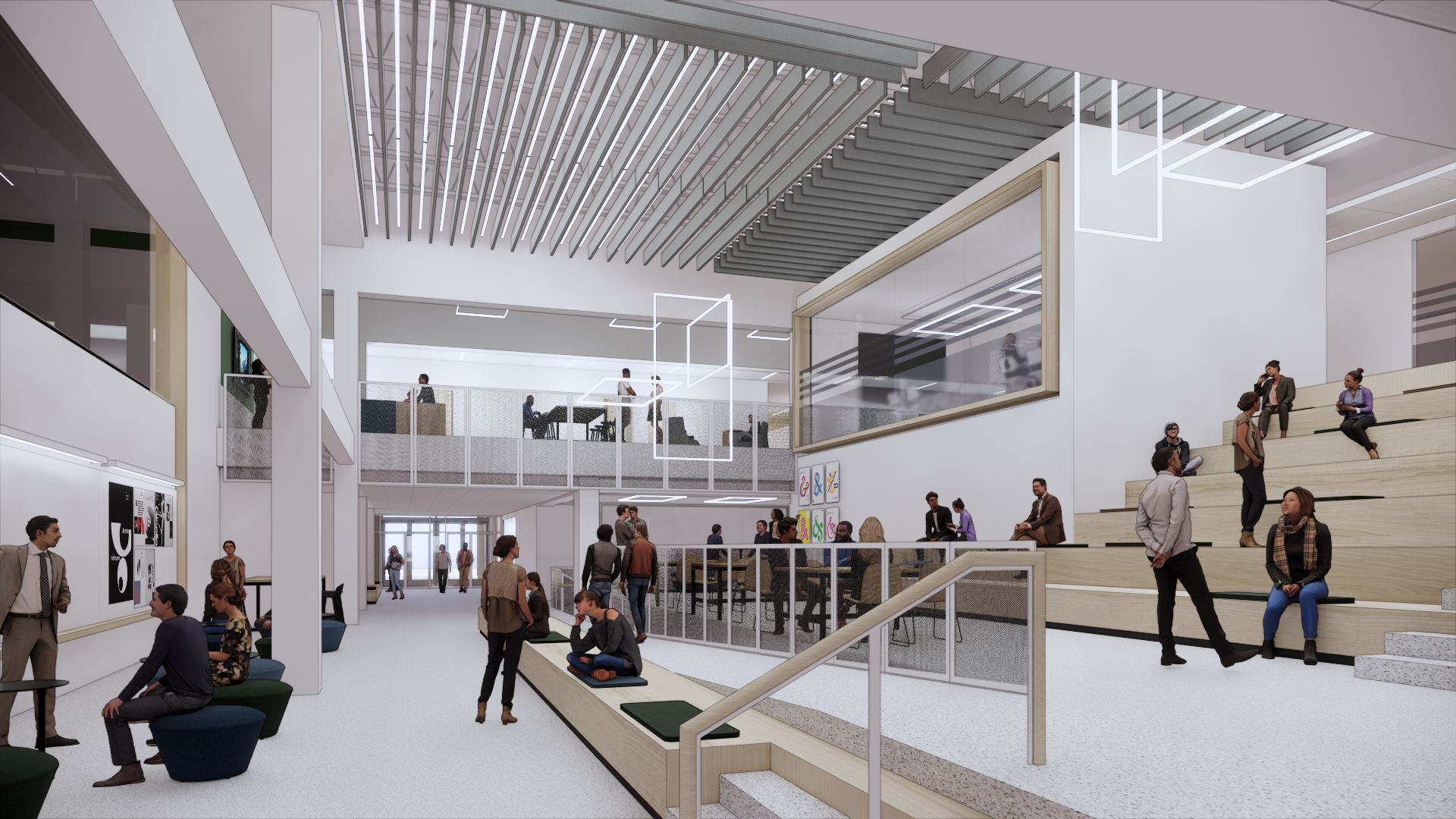 Interior Rendering of the future Hewitt Hall at SUNY Oswego