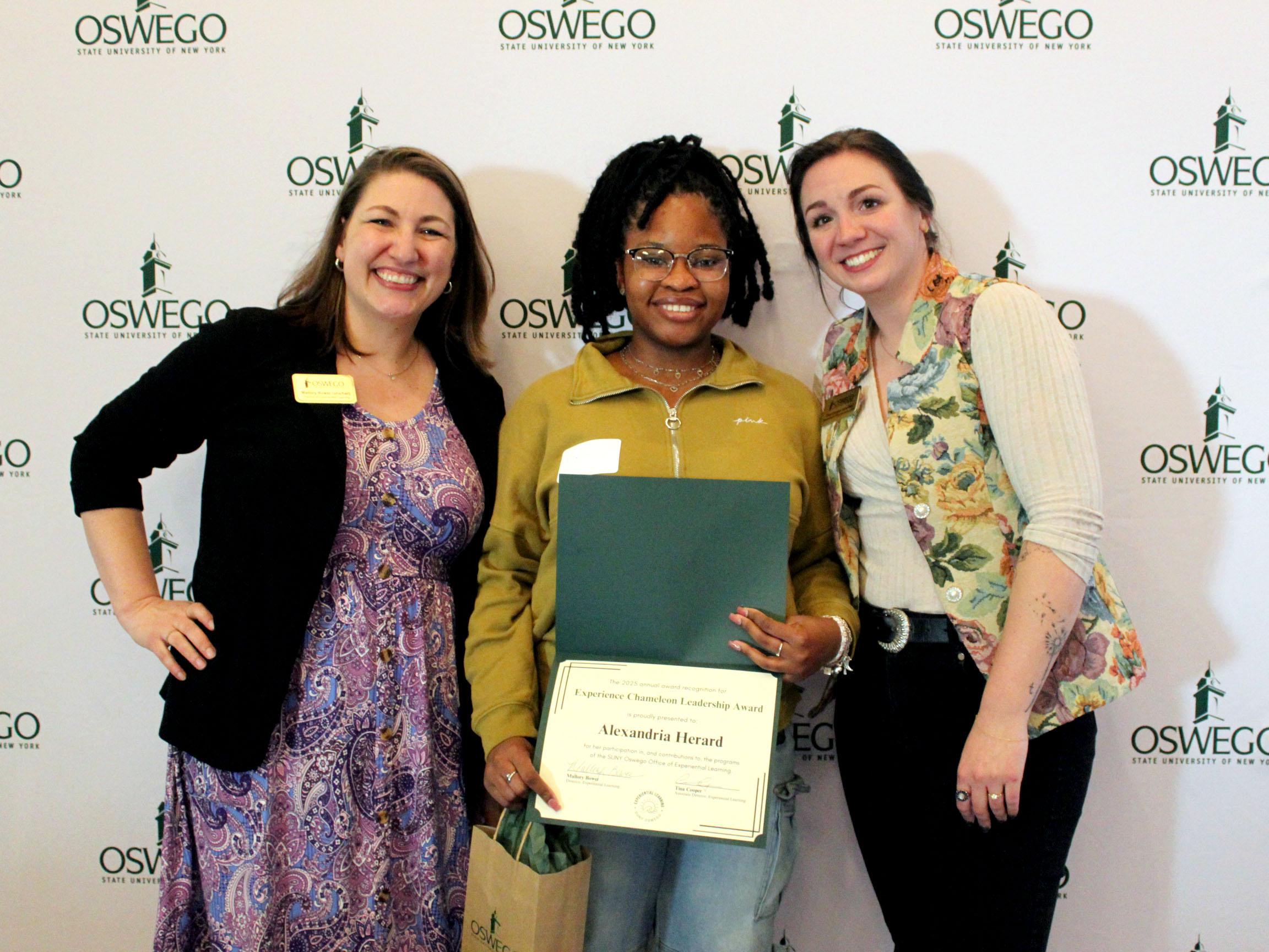 Alex Herard receives Experiential Learning impact award