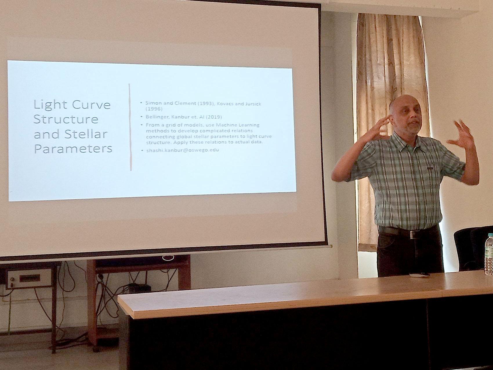 Shashi Kanbur presented a May 26 seminar titled "Variable Stars in Astrophysics" at Cotton University, Guwahati, Assam, India