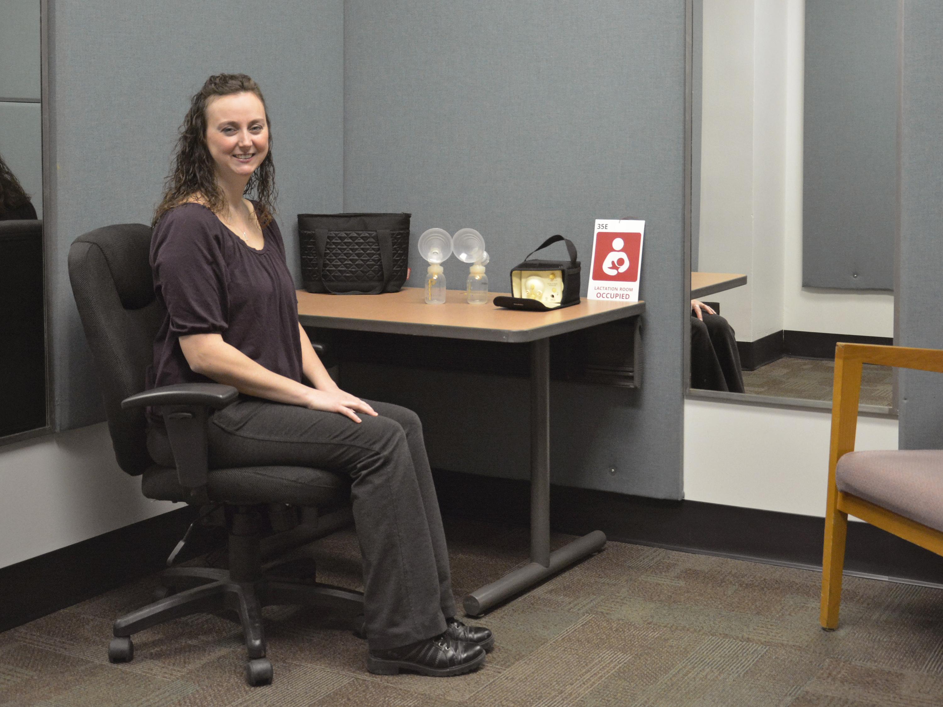 Selena Miller in new lactation room