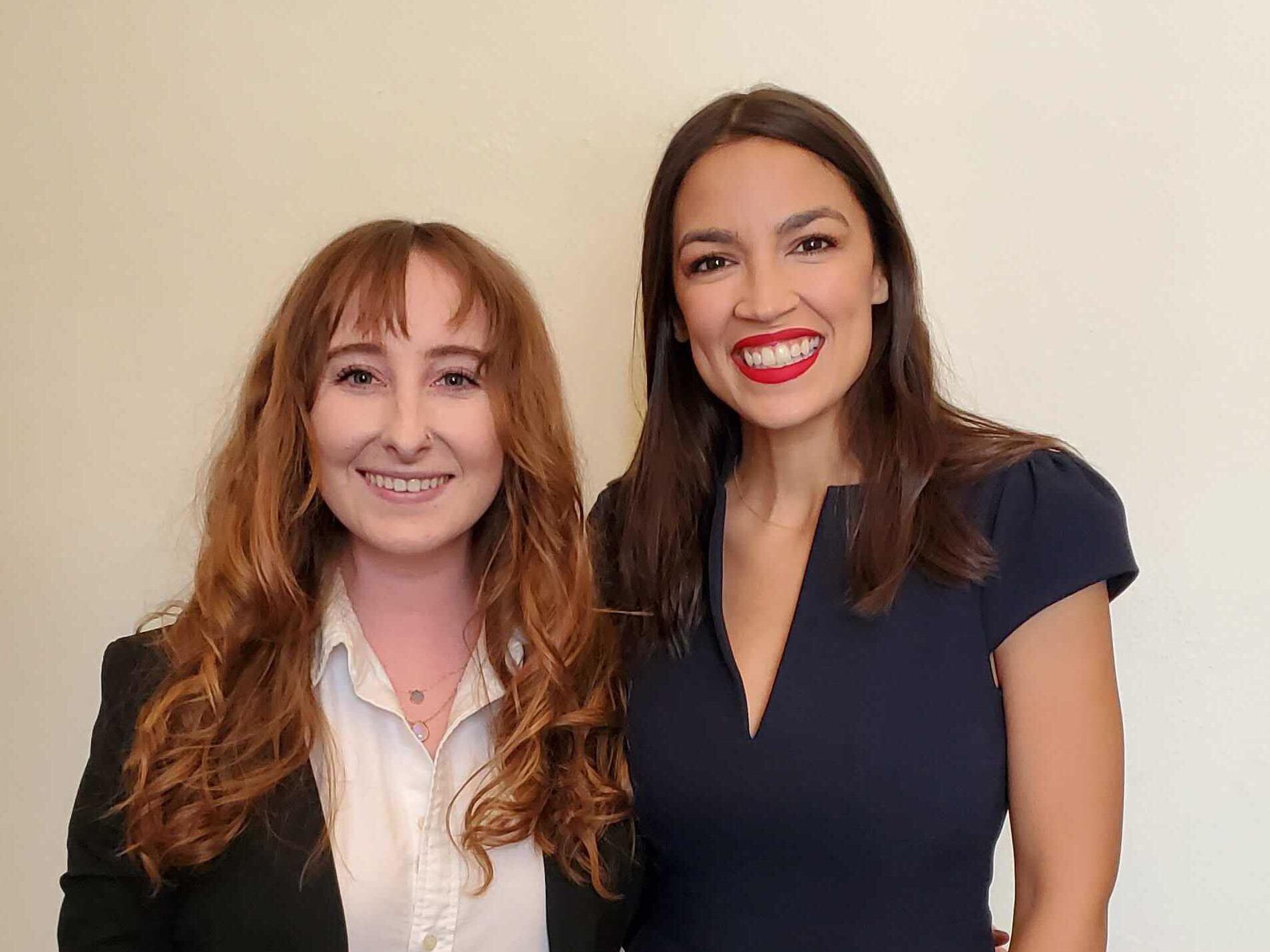 Lauren Fitzgerald during her internship with Alexandria Ocasio-Cortez