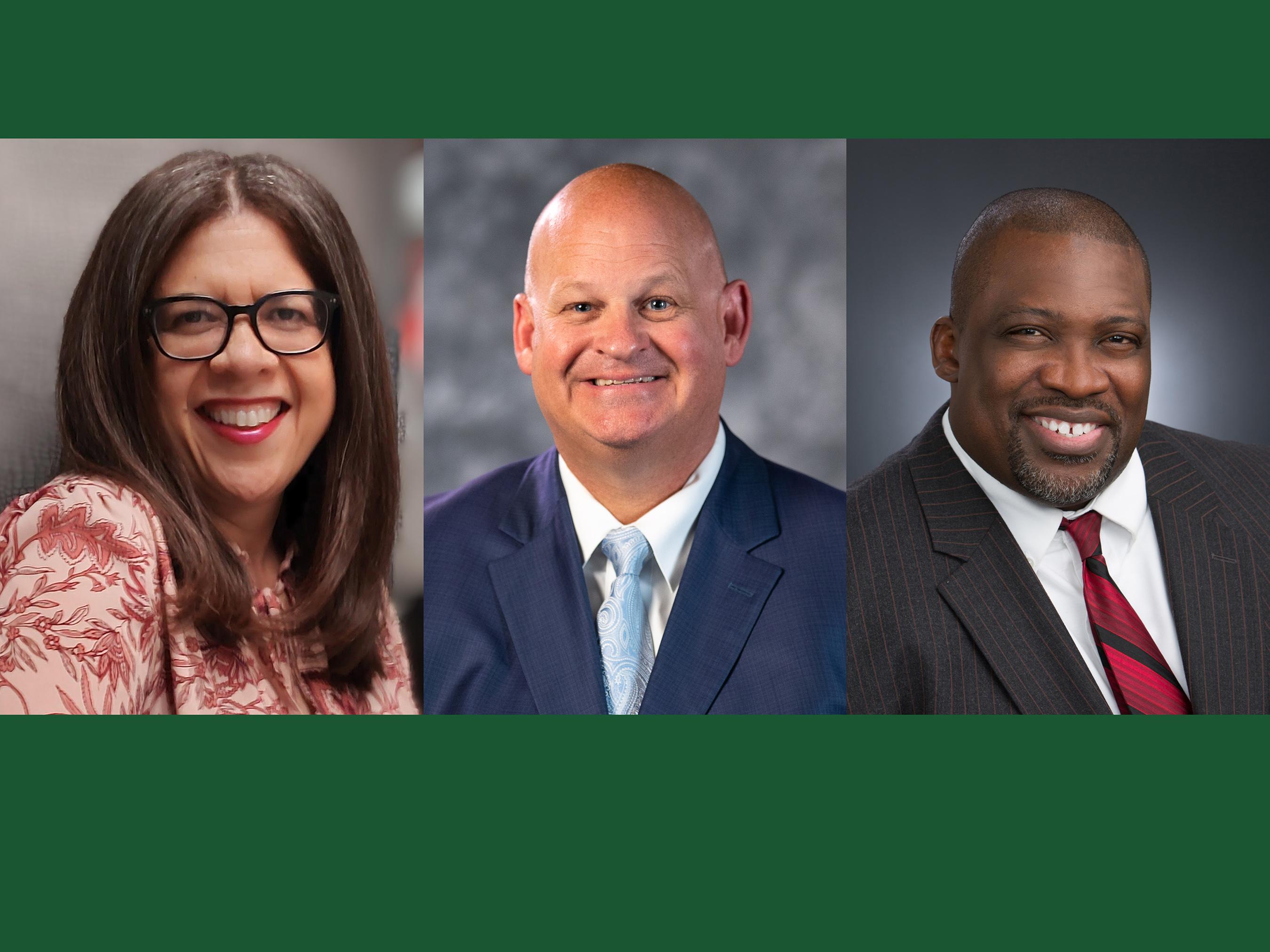 Trudy Perkins, Ed Alberts and Anthony Q. Davis will speak at SUNY Oswego's May 2024 Commencement ceremonies