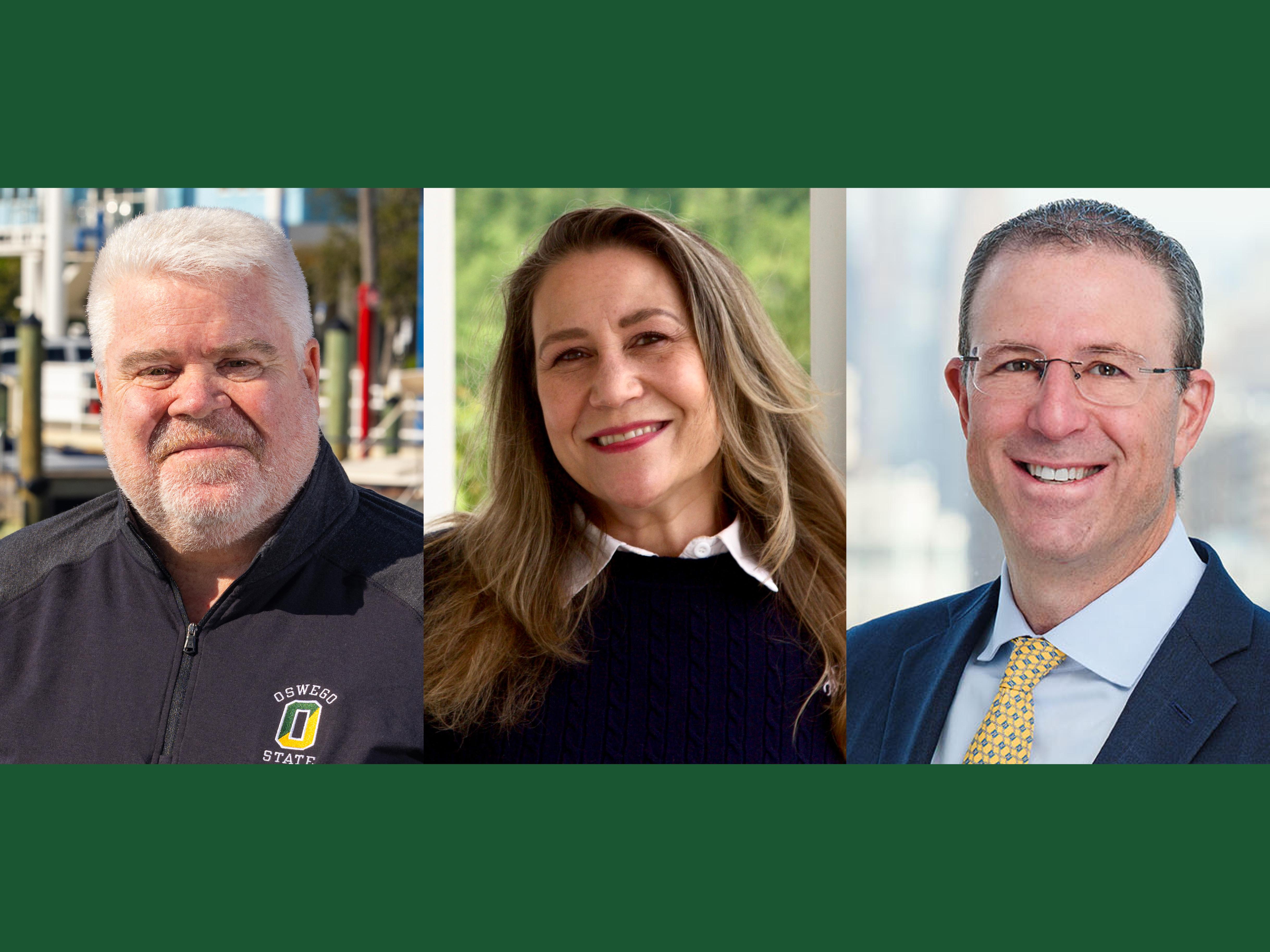 Three distinguished Oswego alumni will provide inspirational keynotes during May 2026 Commencement Ceremonies: William Precht, Indie Lee and Steven Messina